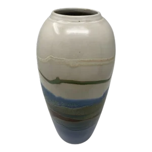 Mid Century Modern Multi-Color Striped Vase