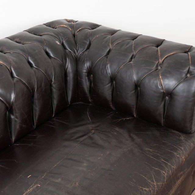20th Century Vintage Leather Chesterfield Sofa For Sale - Image 9 of 16