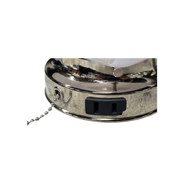 1950s Mid-Century Bathroom Vanity Light With Polished Nickel and White Shade For Sale - Image 5 of 6