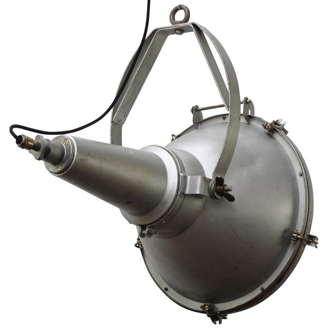 Gray Vintage French Industrial Clear Glass Street Spotlight For Sale - Image 8 of 9