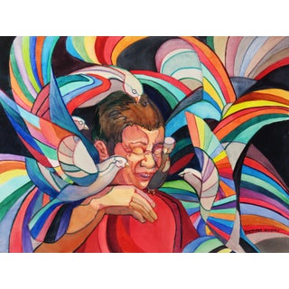 Charlotte Huntley, The Bird Lover, Circa 1980 For Sale