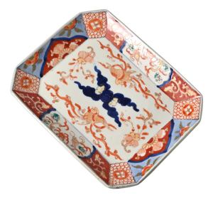 Antique Japanese Imari Rectangular Porcelain Dish, 1890s