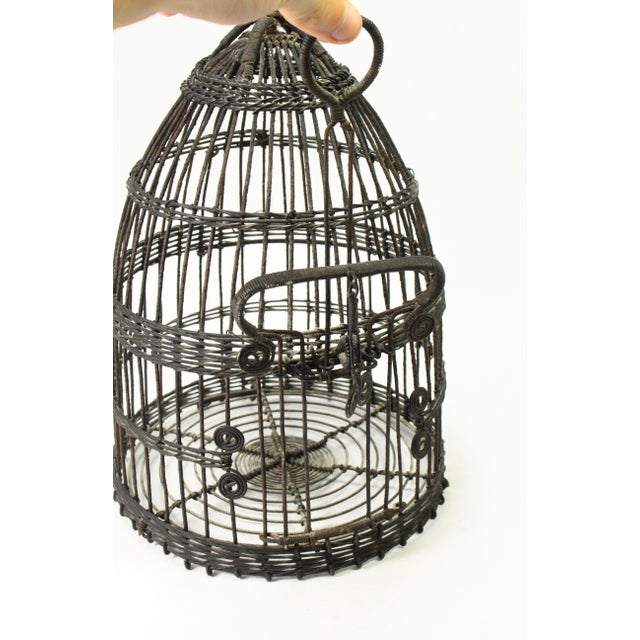 19th C. Victorian Round Beehive Shaped Wire Bird Cage For Sale In Houston - Image 6 of 14