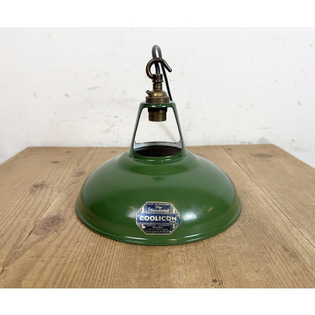 Green Industrial Green Enamel Factory Pendant Lamp from Coolicon, 1950s For Sale - Image 8 of 16