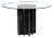 Round Glass Dining Table With Black Marble Pedestal Base For Sale