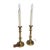 Late 19th Century Pair of English Brass Candle Stick Lamps For Sale