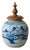 19th Century Qing Dynasty Ginger Jar Blue & White Chinese Porcelain Antique Tea Caddy Covered Jar Chinoiserie Decor For Sale