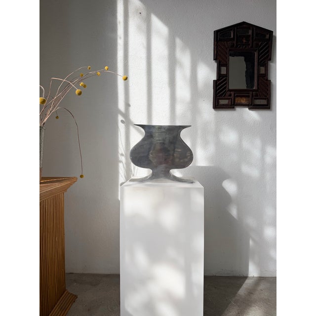 Vintage Cast Aluminum Vase, 1970s For Sale - Image 4 of 18