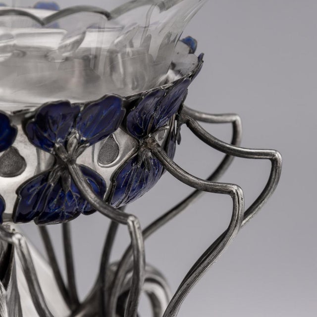 20th Century German Art Nouveau Silver & Enamel Centrepiece, 1900 For Sale - Image 12 of 18