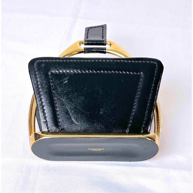 Leather & Brass Letters Holders by Maison Longchamps, Mid-Century, France For Sale - Image 6 of 9