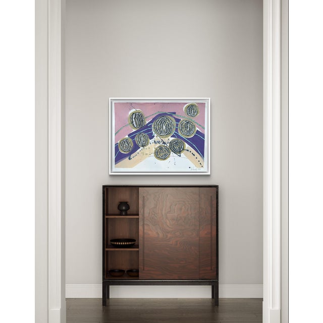 Abstract Barbara Beck 1992 Abstract Painting on Paper - Signed/Dated/Unframed For Sale - Image 3 of 5