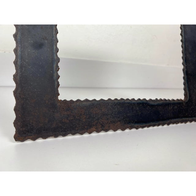 Vintage Brutalist Torch Cut Metal Picture Frame For Sale - Image 11 of 13