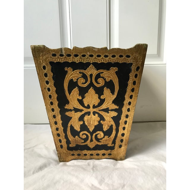 Florentine Style Waste Basket, Marked Made in Italy Chairish