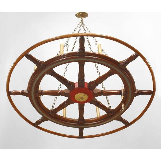 American Victorian Wooden Ship Wheels Chandeliers Chairish