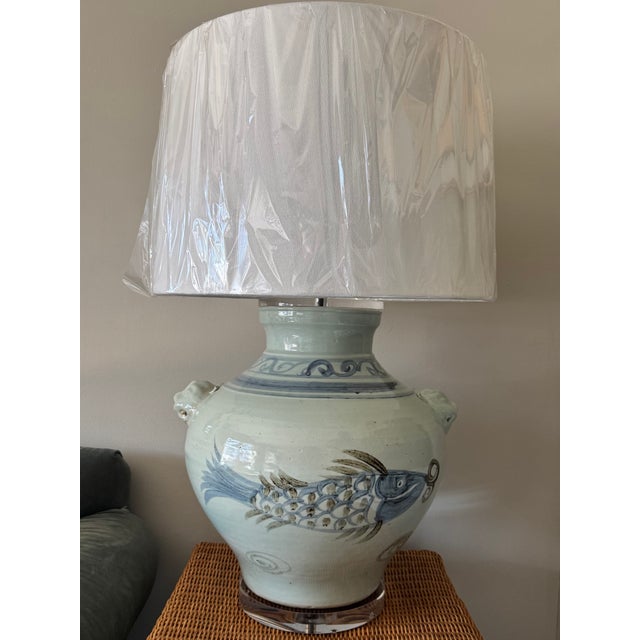 Coastal Legends of Asia Fish Jar Oversized Lamp For Sale - Image 3 of 8