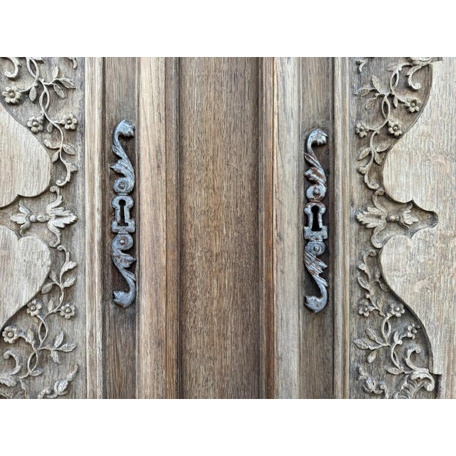 Antique French Normandy Oak Larder Cupboard, 1780 For Sale - Image 9 of 18