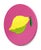 Contemporary Circle Pink Lemon - Vibrant Abstract Fruit Still Life Painting on Panel - Original Artwork by Will Beger For Sale - Image 3 of 9