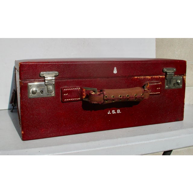 Antique Mark Cross Travel Case With Sterling Toiletry Set 1945 For Sale In New York - Image 6 of 17