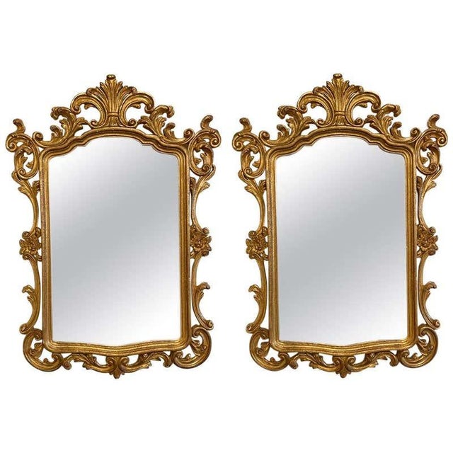 Pair of Italian Gilt Wood Wall or Console Mirrors For Sale - Image 11 of 11