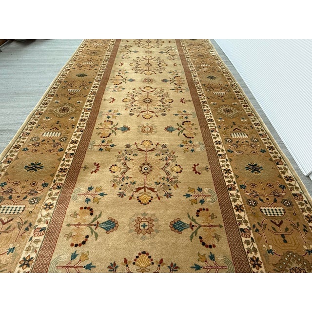 5ft × 24ft 10in Oushak Hand Knotted Wool Runner Rug For Sale - Image 11 of 12