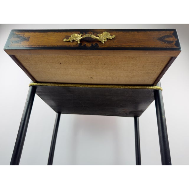 19th Century French Napoleon III Marquetry Inlaid Etagere Side Table For Sale - Image 15 of 18