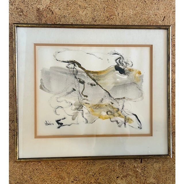 Paint 20th Century Framed Abstract of a Woman, Signed For Sale - Image 7 of 8