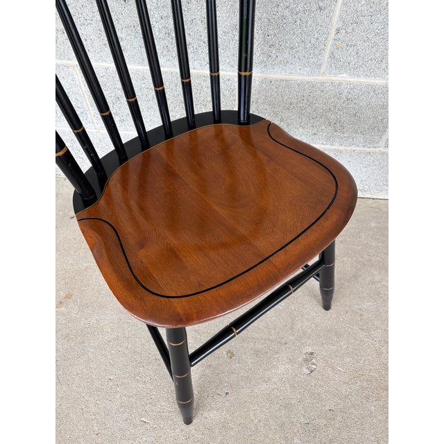 Hitchcock L. Hitchcock Black Harvest Maple Prospect Windsor Side Chairs - A Pair For Sale - Image 4 of 11