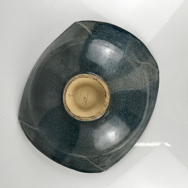 Ceramic Dark Blue and Green Glazed Ceramic Bowl by Pierre Baey, 1960s For Sale - Image 7 of 11