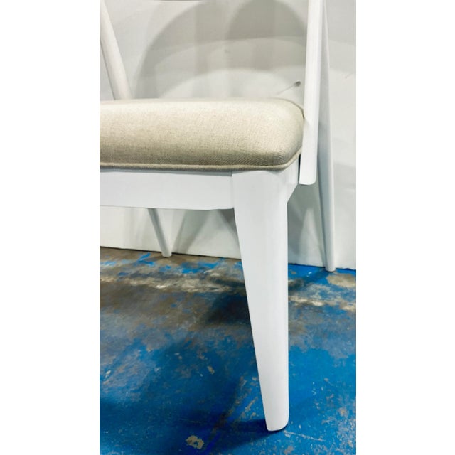 Wood Modern White Wood Curved Back Dinnng Chairs Set .Of 4 For Sale - Image 7 of 8