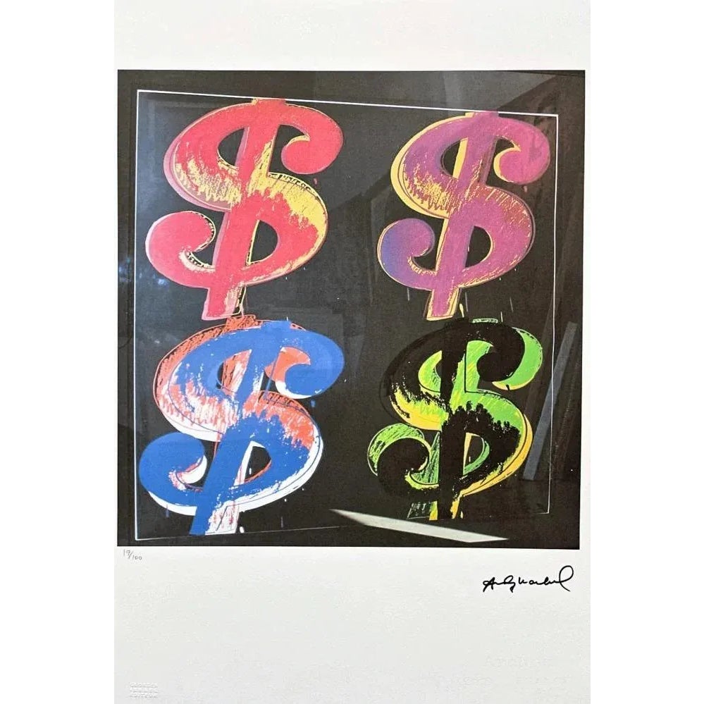 After Andy Warhol, 4x Dollar Sign, 1980s, Lithograph | Chairish
