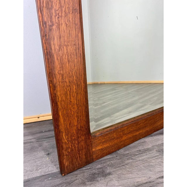 Antique French Mirror with Oak Carved Frame For Sale - Image 6 of 10