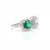 Art Deco Vintage Inspired 1.18ct Square Cut Emerald Diamond Statement Ring in 18k White Gold For Sale - Image 3 of 10