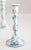 French Country Vintage Tall Dutch Delft Faience Polychrome Floral Candlesticks - A Pair For Sale - Image 3 of 10