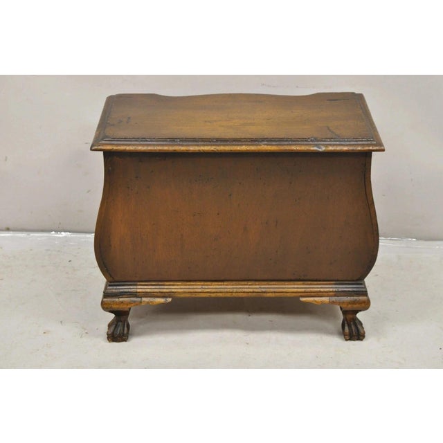 Vintage Small Salesman Sample Chippendale Georgian Style 3 Drawer Bombe Commode For Sale - Image 11 of 12