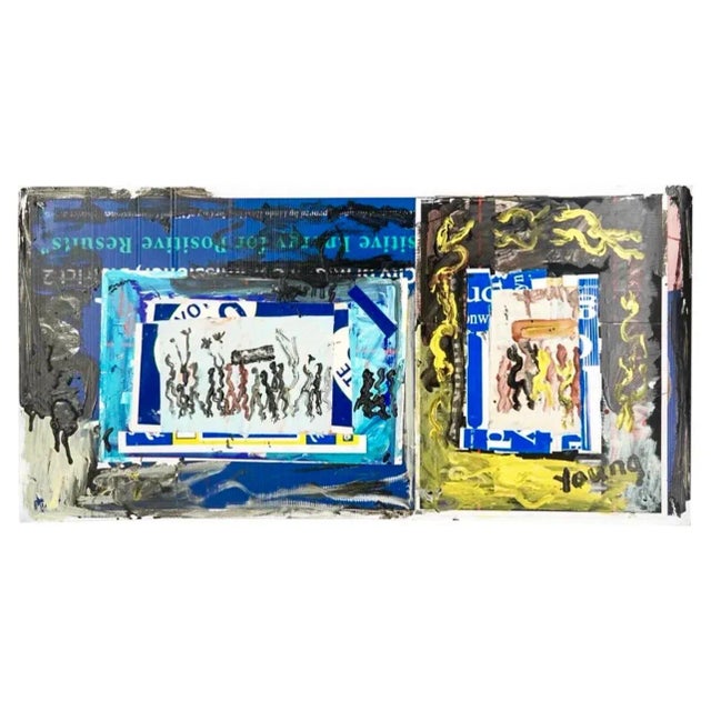 1990s Abstract Folk Art Collage Painting Miami Outsider Artist Purvis Young For Sale - Image 12 of 12