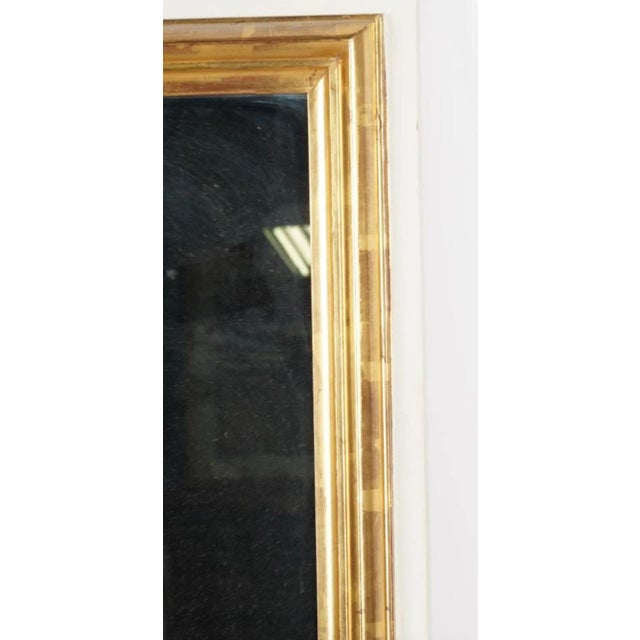 Modern Designer Giltwood Mirror W White Lacquer Boarder. Superb gilding with some red rub-through.