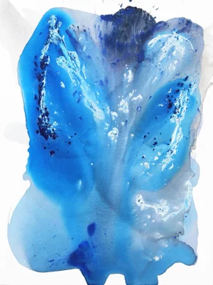 "Rhapsody in Blue" Contemporary Abstract Acrylic Painting by Clara Berta