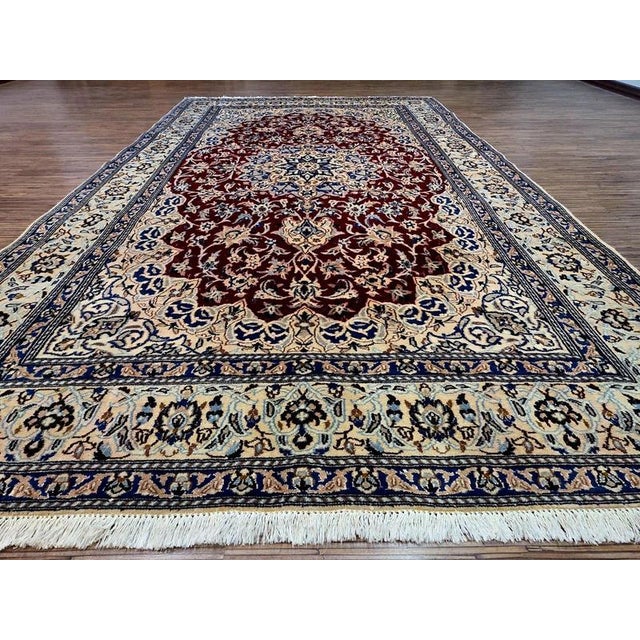 Middle Eastern Nain Rug in Hand-Knotted Silk and Cork Wool For Sale - Image 5 of 11