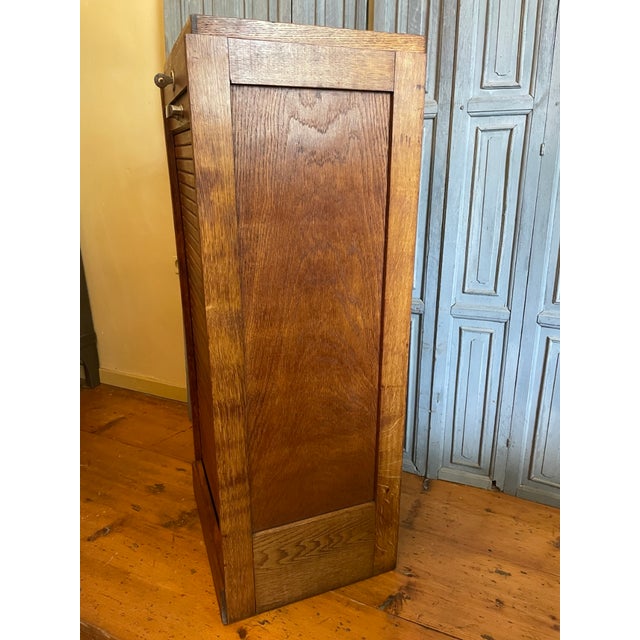 French Art Deco Roller Shutter Filing Cabinet, 1930s For Sale - Image 11 of 15