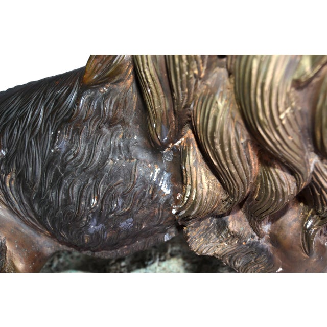 Metal Heavy Solid Bronze Lion Sculpture For Sale - Image 7 of 10