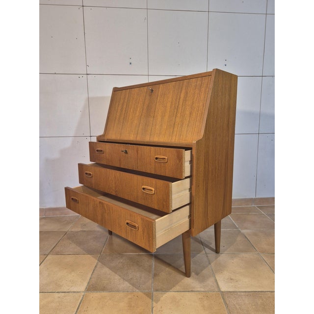 Brown Vintage Norwegian Secretaire in Teak, 1960s For Sale - Image 8 of 13