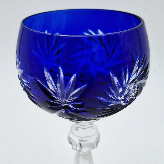 1950s Lead Crystal Wine Glasses from Annahütte, 1950s, Set of 2 For Sale - Image 5 of 7