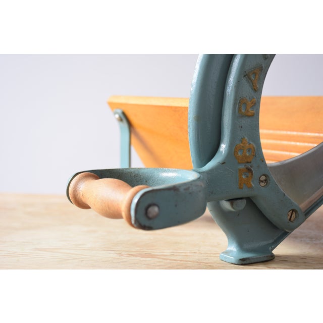 Mid-Century Danish Blue and Gold Bread Slicer by Ove Larsen for Raadvad, 1950s For Sale - Image 10 of 13