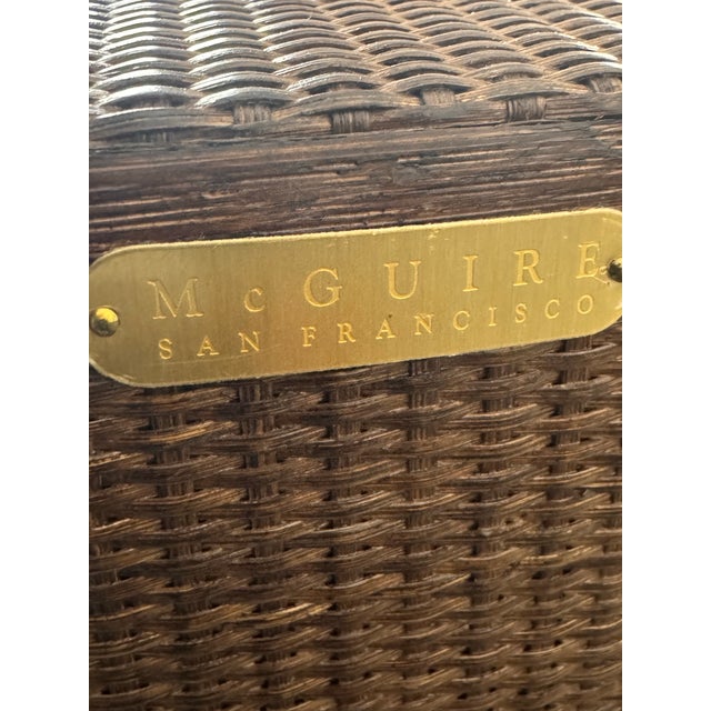 McGuire Furniture Tansen Lounge Chair + Ottoman For Sale - Image 12 of 12