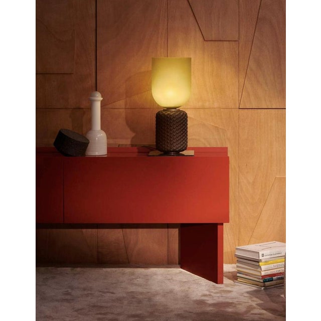 Black Mid-Century Ficupala Table Lamp in Metal, Marble, & Blown Glass from Cassina For Sale - Image 8 of 9