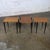 Mid-20th Century MCM Stacking Tables Walnut Veneer Tops Brass and Ebonized Legs Set of 3 For Sale - Image 6 of 18