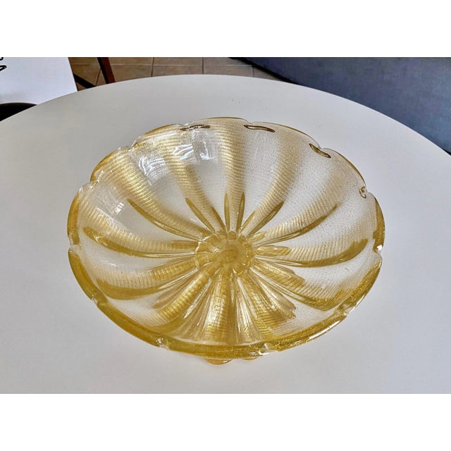 Metal Large Barovier Coronado d'Oro Glass Centerpiece Bowl For Sale - Image 7 of 13