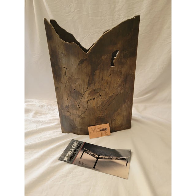 Michael Burns Brutalist Torch Cut Vase For Sale - Image 10 of 10