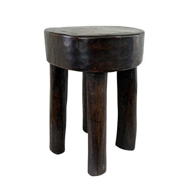 African Vintage Wood Milk Stool Hehe Gogo People Tanzania 14.25 " H For Sale In New York - Image 6 of 10