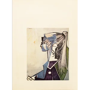 1957 After Pablo Picasso "Sylvette, Xiii", Period Full-Color Print